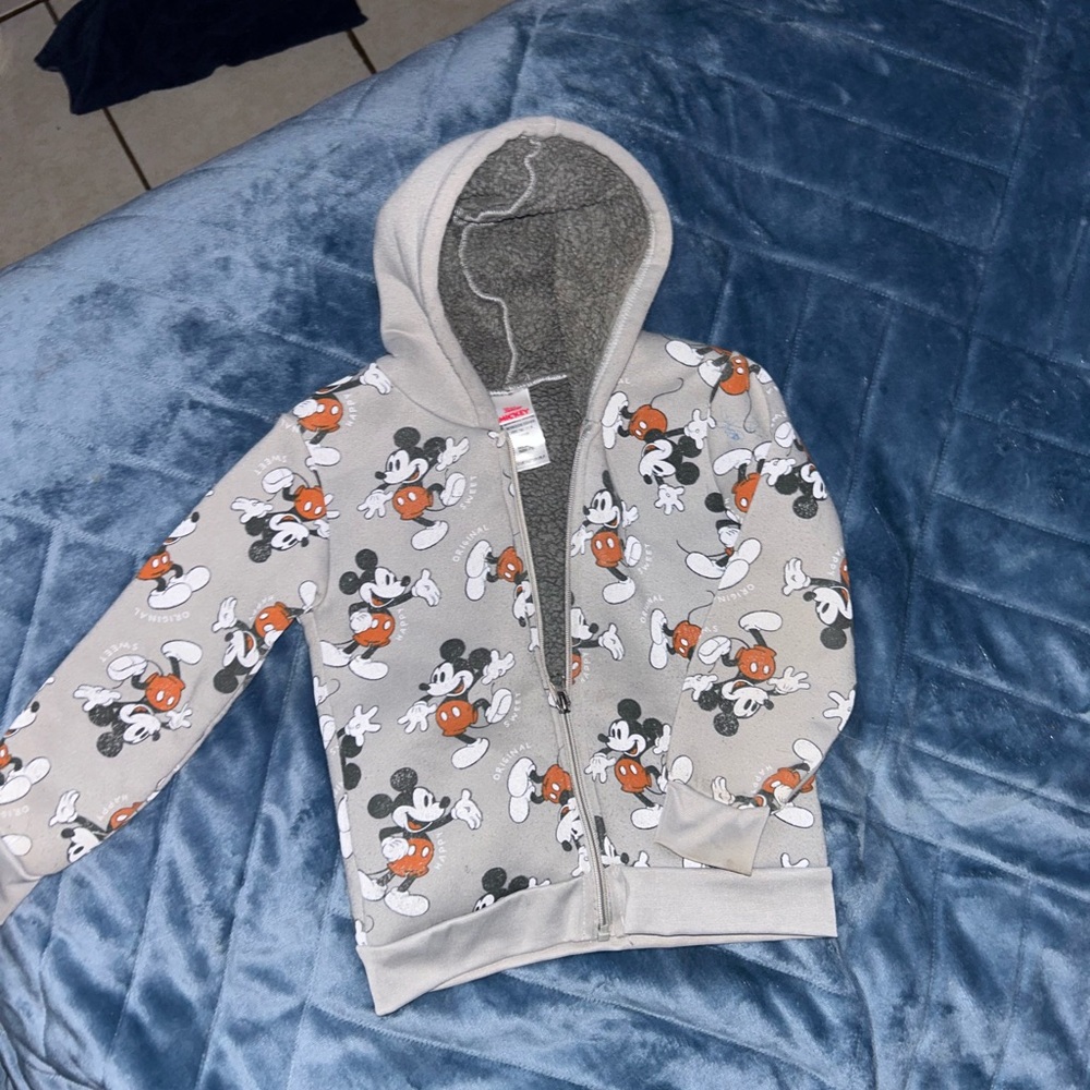 Disney Gray and Orange Mickey Mouse Hoodie